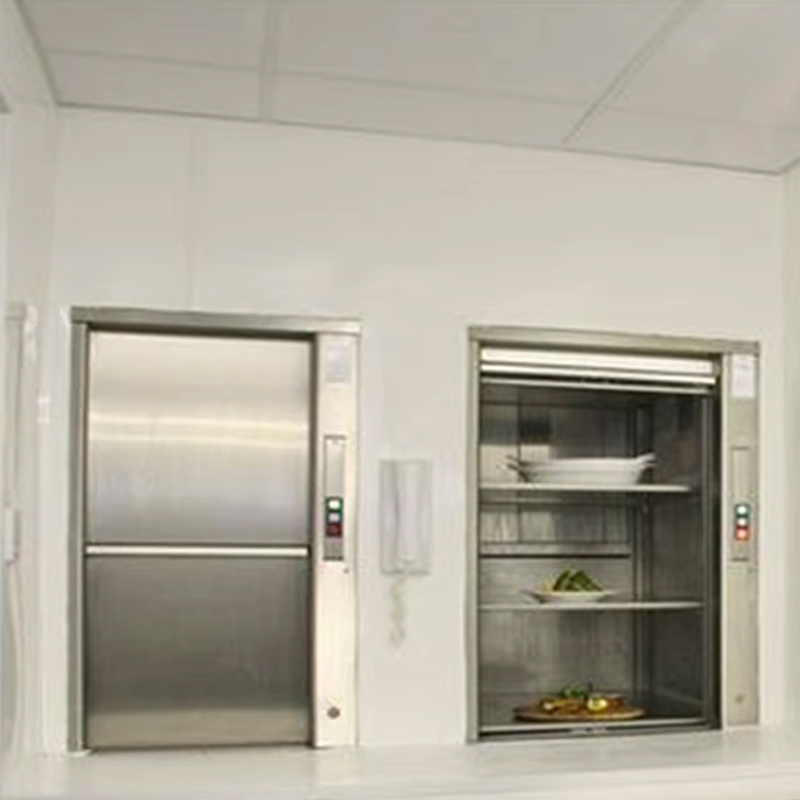 VTEF113 Høykvalitets rustfritt stål Moderne AC Drive Restaurant Kjøkken Stumkelner Heis med PVC-gulv ISO-sertifisert for hotellbruk
