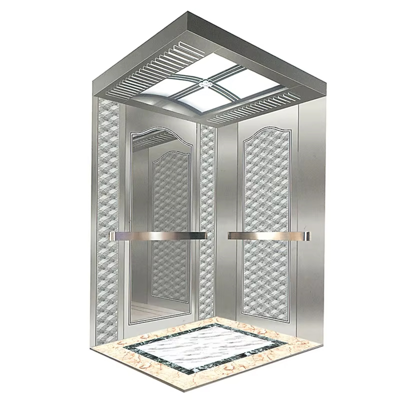 VTEP121 Hot Selling NV Modell 6-8 Person 630 kg Gearless AC Modern Heis Bygg Passasjer Heis med Rustfritt stål PVC Gulv