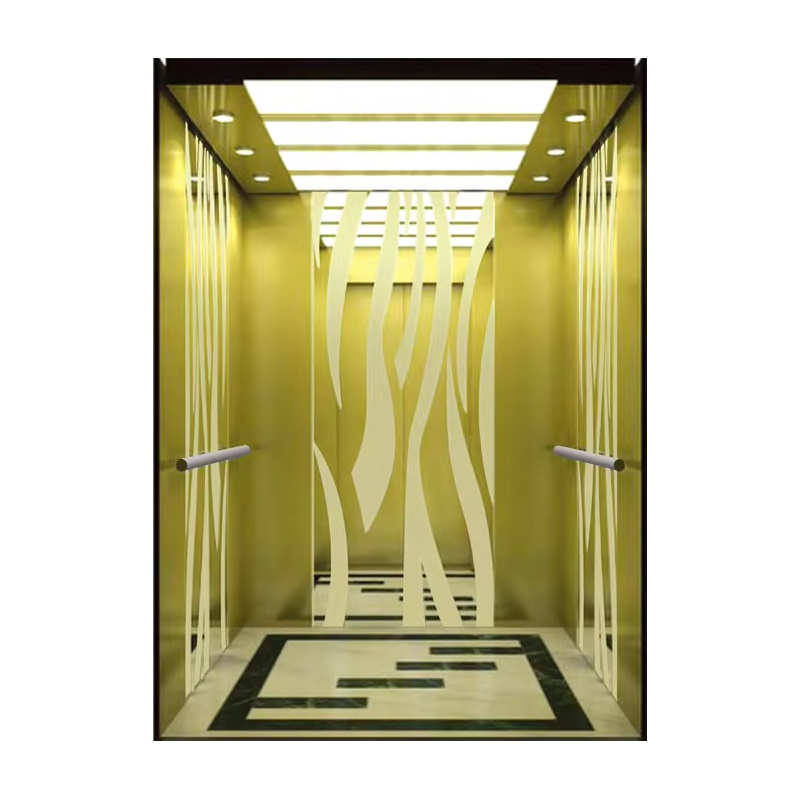 VTEP121 Hot Selling NV Modell 6-8 Person 630 kg Gearless AC Modern Heis Bygg Passasjer Heis med Rustfritt stål PVC Gulv
