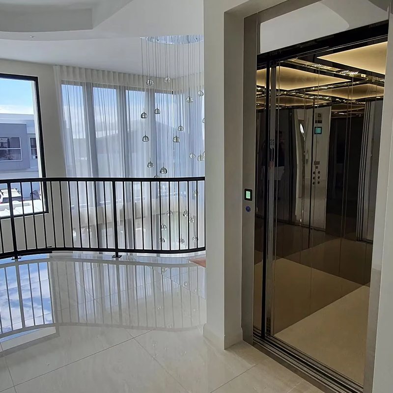 VTEP123 Luksustilpasset Gearless AC Drive Residential passasjerheis med panoramadesign