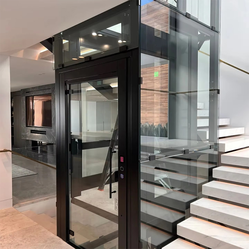 VTEP123 Luksustilpasset Gearless AC Drive Residential passasjerheis med panoramadesign