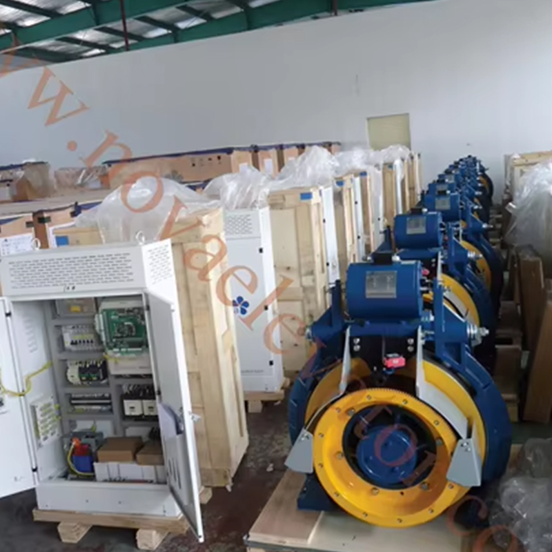 VTSP227 41G-F180 Gearless Traction Machine VVVF AC220_380 320-630kg Kapasitet 1,00-2,00m_s Hastighet Rustfritt stål kontorbygg