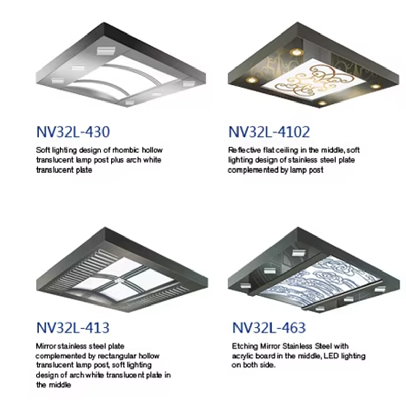 VTSP139 Heishyttedekorasjon Moderne LED Heishytte Takpanel Rustfritt stål Heistakdesign